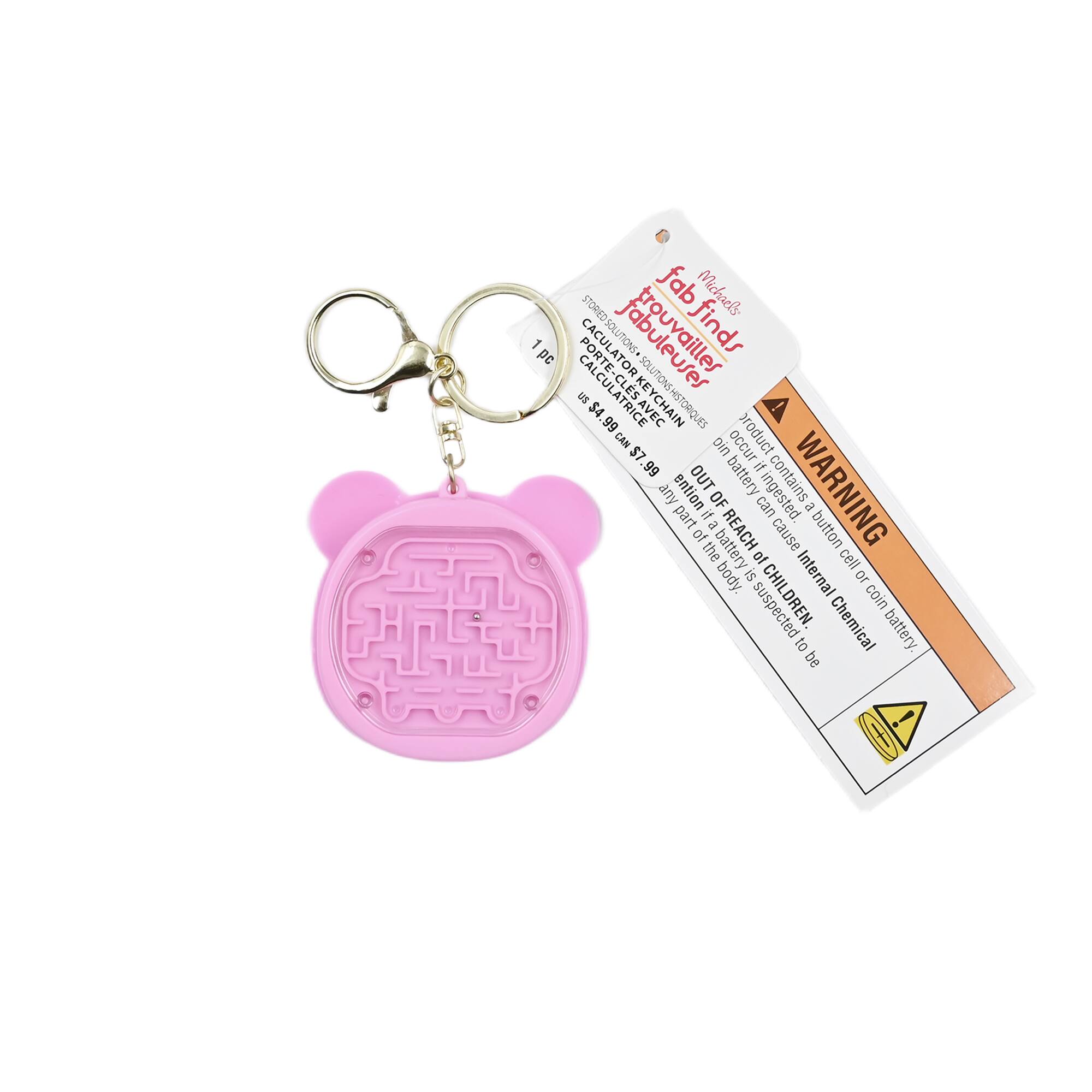 Mini Pink Keychain Calculator by Fab Finds